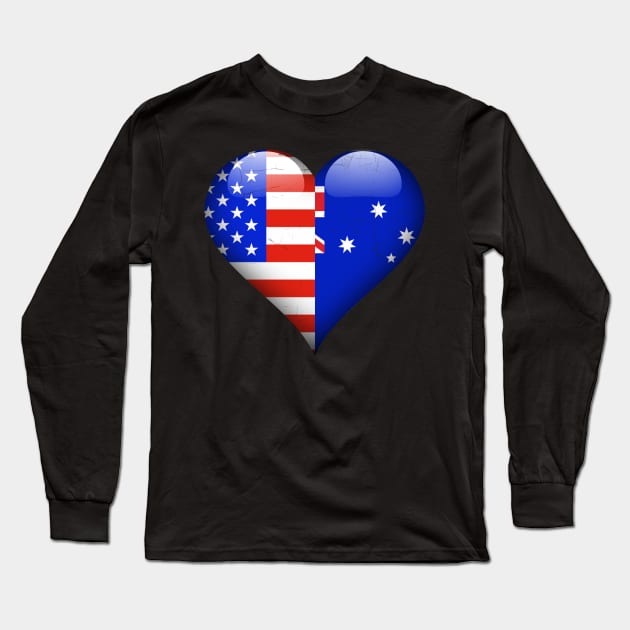 Half American Half Australian - Gift for Australia From Australian Long Sleeve T-Shirt by Country Flags